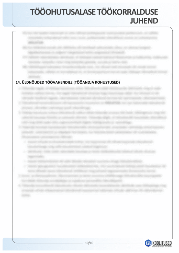 Tööohutusalase töökorralduse juhend - Image 10