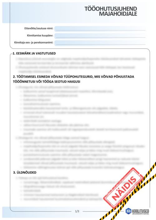 Tööohutusjuhend majahoidjale