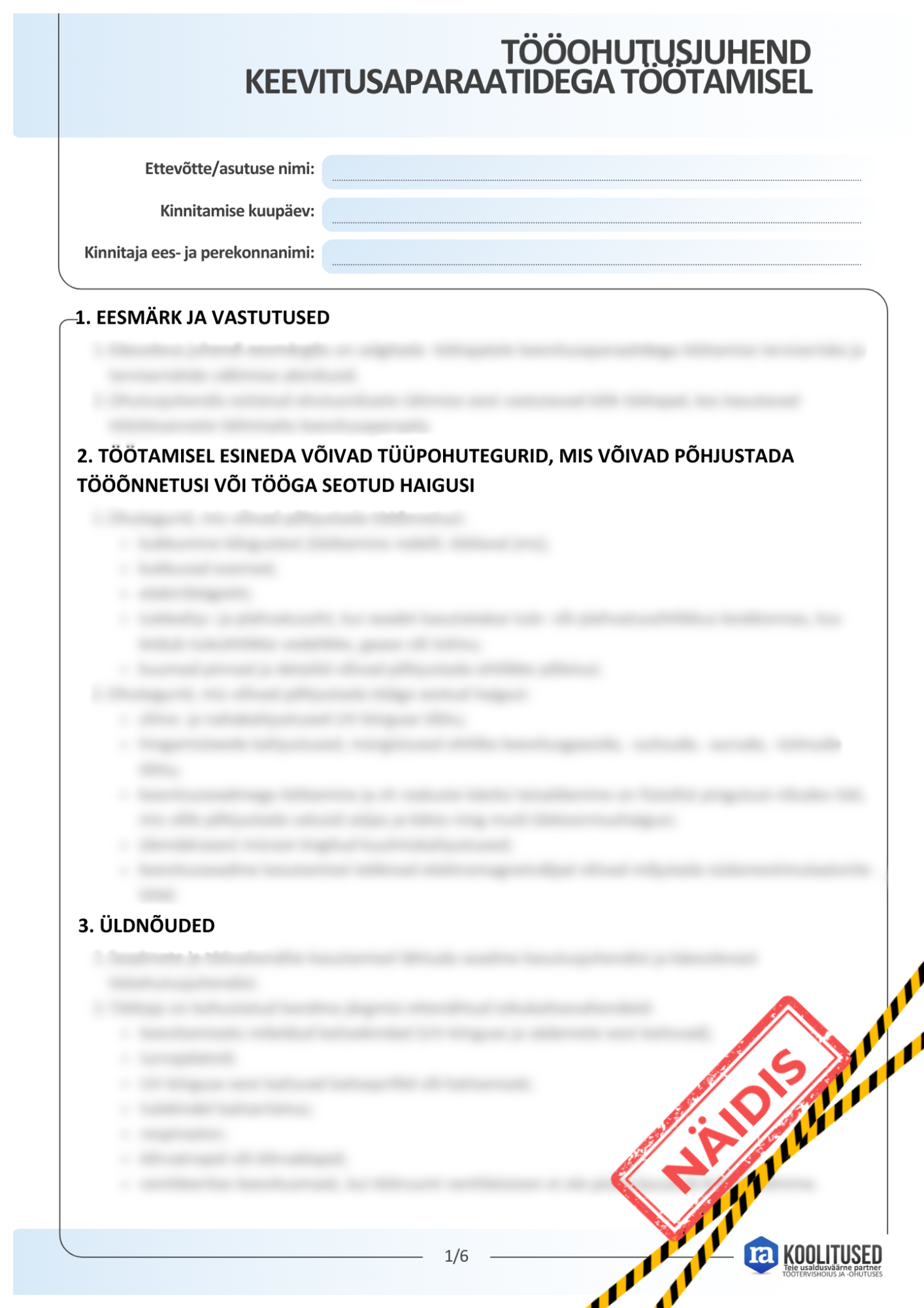Tööohutusjuhend keevitusaparaatidega töötamisel