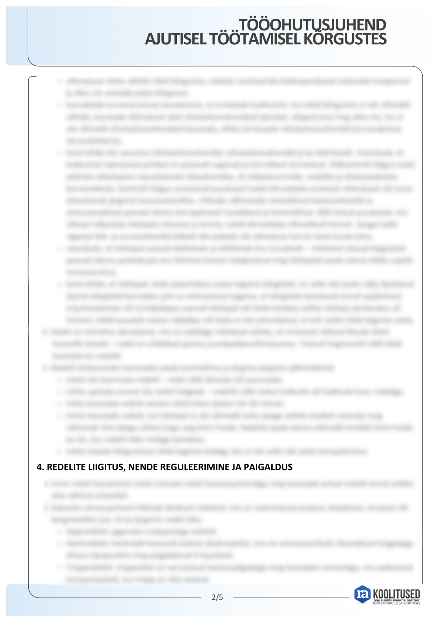 Tööohutusjuhend ajutisel töötamisel kõrgustes - Image 2