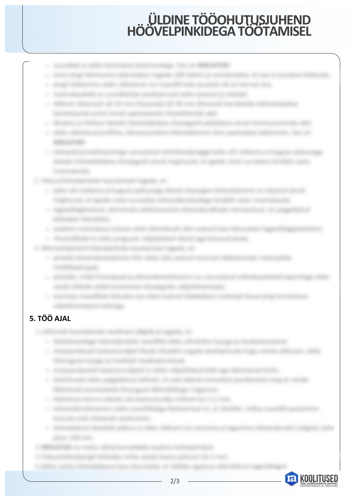 Tööohutusjuhend höövelpinkidega töötamisel - Image 2