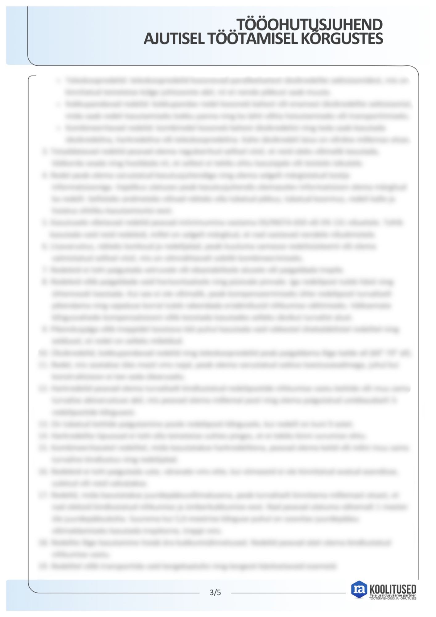 Tööohutusjuhend ajutisel töötamisel kõrgustes - Image 3