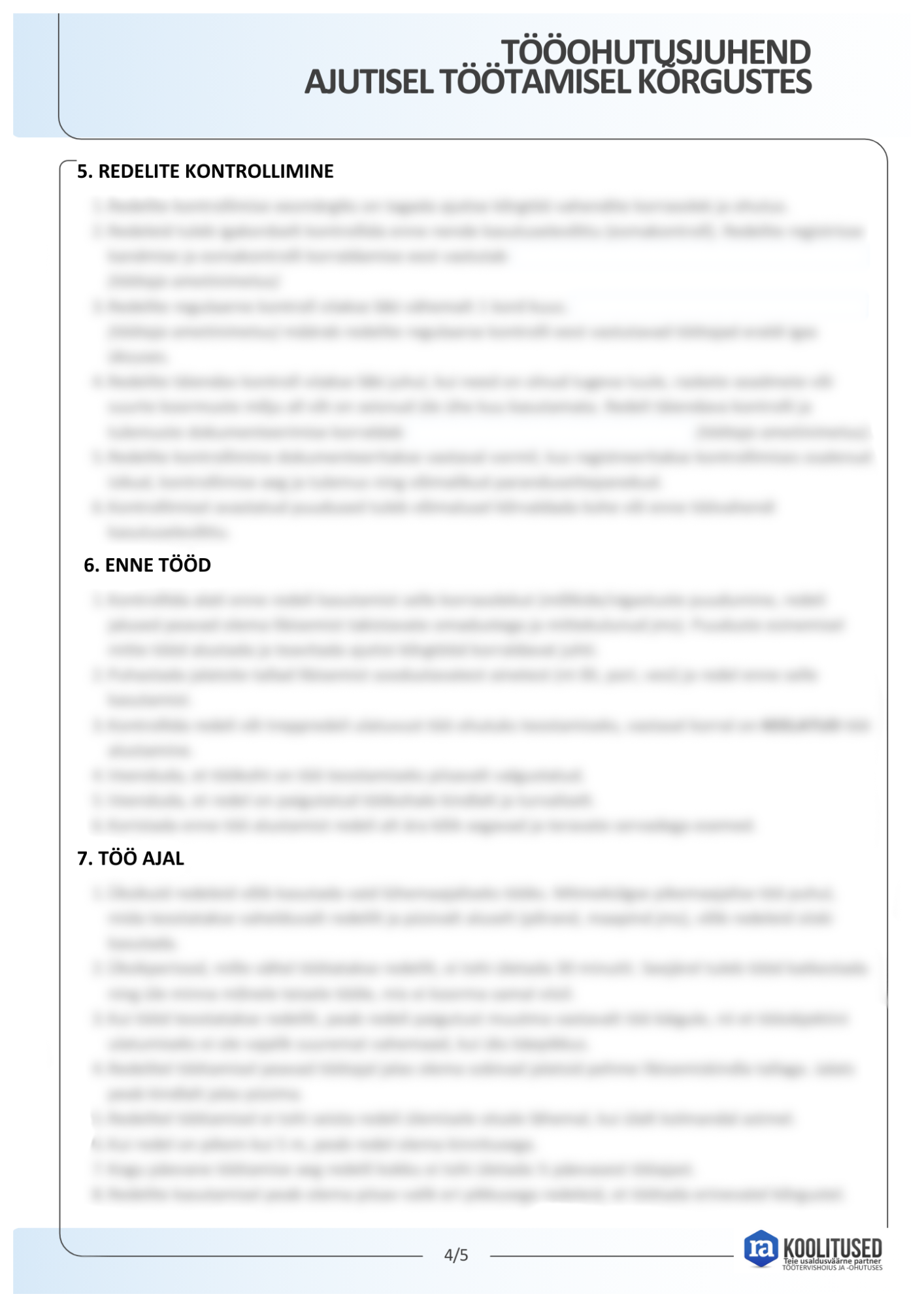 Tööohutusjuhend ajutisel töötamisel kõrgustes - Image 4